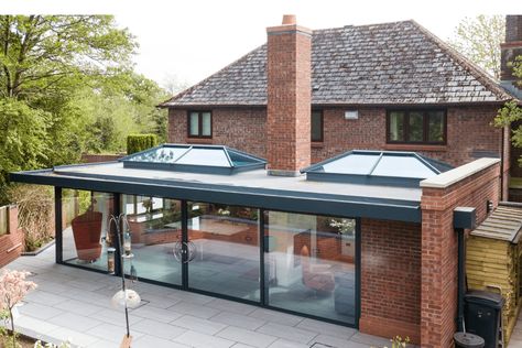 Flat Roof Extension | Flat Roof Extension Ideas | Modern Flat Roof Focus Fireplaces, Orangery Extension, Conservatory Decor, Bungalow Extensions, Cottage Extension, Flat Roof Extension, Single Storey Extension, Garden Room Extensions, House Extension Plans