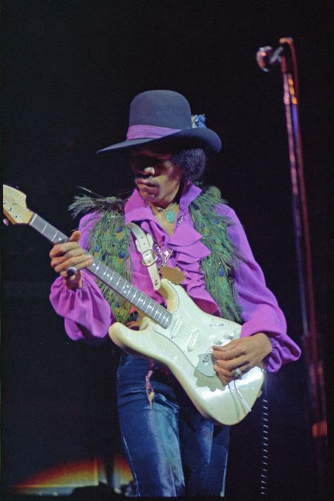 Fillmore East, Purple Shirt, Hendrix, On Stage, A Man, Electric Guitar, Guitar, New York, Purple