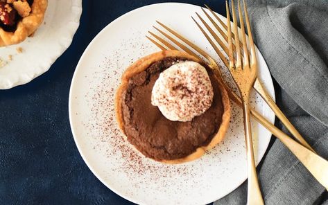 Chocolate-Chess Mini Pies Will Make the Chocolate Lovers In Your Life So Happy Chess Pies, Chocolate Chess Pie, Mini Pie Recipes, Instant Espresso, Refrigerated Pie Crust, Pie Crumble, Espresso Powder, Chocolate Butter, Mini Pies