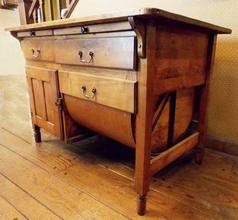 Bakers Table Antique, Antique Flour Bin, Baker's Table, Vintage Cupboards, Bread Table, Bakers Cabinet, Restored Furniture, Primitive Cabinets, Antique Things