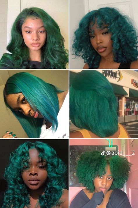 Adore Hair Dye, Burgundy Hair Dye, Emerald Hair, Hair Stripes, Hair Black Women, Dyed Curly Hair, Short Box Braids Hairstyles, Easy Hairstyles For Thick Hair, Cute Hair Colors