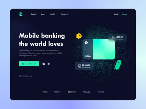 Card Ui, Websites Inspiration, App Landing Page, Mobile Interface, Website Header, Modern Website, Mobile Banking, Best Web Design, App Ui Design