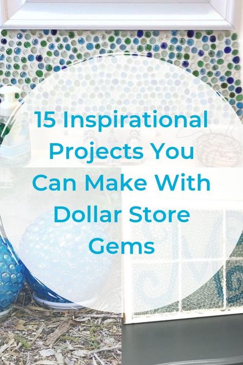 Get inspired with these 15 beautiful inspirations to bring dollar store gems in your home. budget decor | dollar store | dollar store gems | gems | diy upcycles | diy | projects | gemmed projects | crystals | stones | stones crafts | gem crafts | diy home decor | home updates Gem Crafts Diy, Glass Gems Projects Ideas, Glass Marbles Diy Crafts, Glass Stone Crafts, Glass Gem Crafts, Diy Blanket Ladder, Budget Decor, Gem Crafts, Upcycled Home Decor