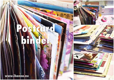 Postcard Storage Ideas, Postcard Storage, Postcard Collage, Travel Binder, Storage Binder, Binder Ideas, Diy Postcard, Amazing Movies, Dymo Label