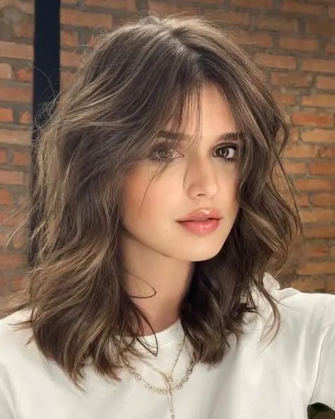 17 Boho Haircut Ideas 2024 - Long, Medium, Short, Wavy, Curly, and More Hair Cut Ideas For Wavy Hair Girl, Short Layered Haircuts For Thick Hair Round Faces Shoulder Length, Short Haircut For Wavy Hair, Haircut For Frizzy Hair, Wavy Haircut Ideas, Boho Haircut, Short Haircuts For Wavy Hair, Fringe Wigs, Boho Short Hair