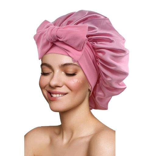 Satin Bonnet Silk Bonnet Hair Bonnet for Sleeping Large Bonnets with Tie Band Hair Wrap with Adjustable Straps Hair Cap Night Sleep Caps for Women Curly Braid Hair Dark Pink : Amazon.ca: Beauty & Personal Care Silk Hair Bonnet, Satin Hair Wrap, Curly Braid, Silk Hair Bonnets, Hair Bonnets, Curly Braids, Silk Bonnet, Pink Amazon, Frizz Free Hair