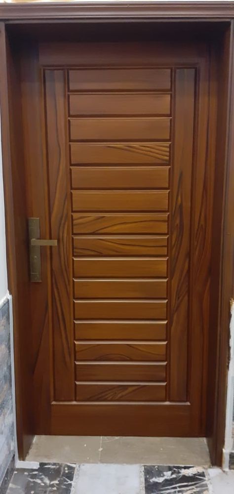 Flush Doors Design Modern, Wpc Doors, Single Main Door Designs, New Door Design, Main Door Design Photos, Panel Door Design, Latest Door Designs, Doors Aluminium, Waterproof Door