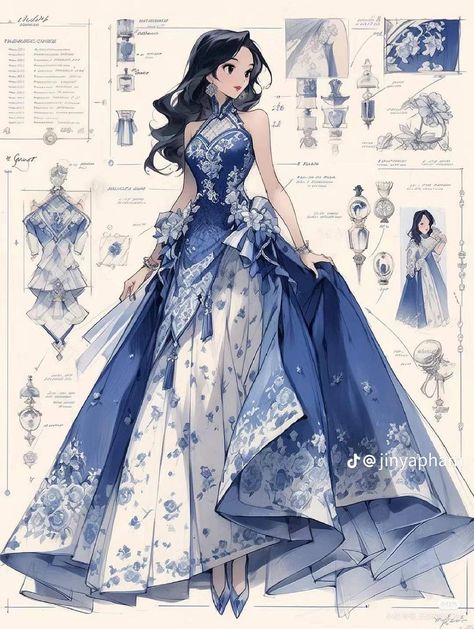 Dreamy Gowns, Dress Design Drawing, Old Fashion Dresses, Fashion Drawing Dresses, Dress Design Sketches, Fashion Illustration Dresses, Dress Drawing, Dress Sketches, Fantasy Gowns