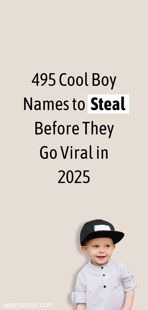 This is a *hand-picked* list of modern boy names that will be taking off in 2024 and 2025. Whether you're following the 2024 names trends or not, each of these carefully curated modern baby names for boy would make a great choice. New Boy Names, Boy Names Start With A B, Masculine Baby Boy Names, Unusual Baby Boy Names, Very Unique Baby Names, Long Boy Names With Nicknames, Cute Boy Names Ideas, Unique Baby Boy Names 2025, 2025 Baby Names