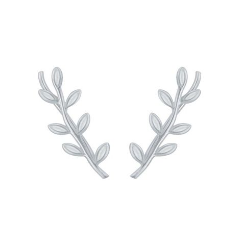 Sterling Silver Olive Branch Ear Climbers - Pair Ear Climber Earrings, Brighton Earrings, Olive Leaves, Diamond Shape Earrings, Ear Climbers Earrings, Wholesale Earrings, Ear Climber, Silver Jewelry Earrings, Ear Climbers