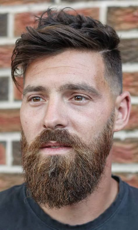 Side Shaved Mens Haircut, Men With Beard Haircut Hairstyles, Mens Undercut With Beard, Men’s Hair Long Too Short Sides, Mens Haircuts Long Top Short Sides, Full Beard Curly Hair, Mens Hairstyles And Beards, Hipster Man Haircut, Men’s Hipster Haircut