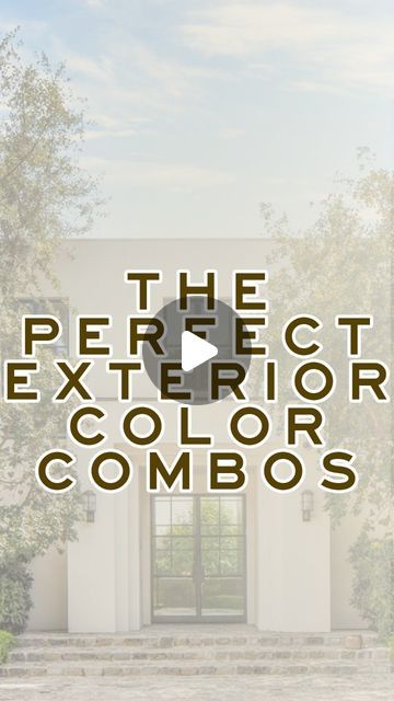 Loren Kreiss on Instagram: "Want to know the best exterior color combinations to use for your home? I'm giving you color palettes for siding, stucco, windows, trim, doors, and anywhere else. Let me know your favorite.

#exteriorpaint #homeexterior #luxuryhomedesign #interiordesigntips #luxuryinteriordesign #exteriorpainting #paintcolors #stucco #homerenovations" Stucco Exterior Colors Spanish Style, Spanish Exterior Paint Colors, Stucco Exterior Colors Modern, Stucco Homes Exterior Colors, Exterior Stucco House Colors, Stucco Exterior Colors, Loren Kreiss, Sand Paint Color, Stucco House Colors