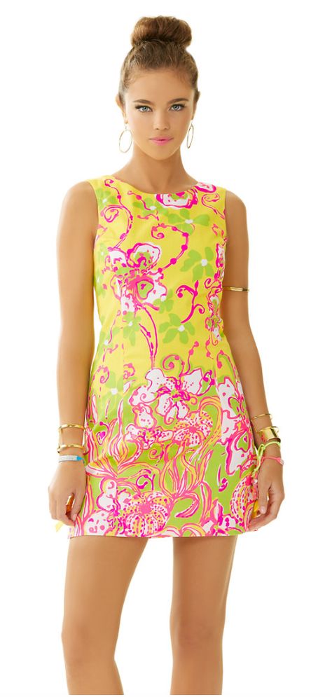 By now, you’ve probably heard of the incredibly successful (or disastrous, depending on your point of view) Lilly Pulitzer line at Target. Whimsically patterned women’s dresses, girls&#… Shift Dress Pattern, Casual Sundress, Short Dresses Casual, Printed Shift Dress, Size 16 Dresses, Lilly Pulitzer Dress, Dress Pattern, Dress Patterns, Lily Pulitzer