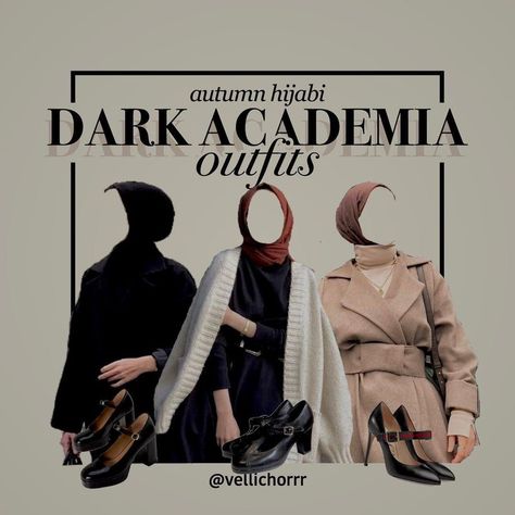 Casual Dark Academia Outfits, Light Academia Aesthetic Fashion, Hijab Outfit Aesthetic, Dark Green Academia, Casual Dark Academia, Vintage Hijab, Dark Academia Aesthetic Outfit, Light Academia Outfit, Dark Academia Look