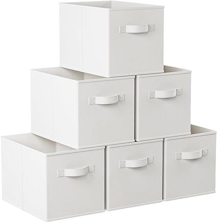 Amazon.com: Ornavo Home Foldable Collapsible Kallax Storage Box Bins Shelf Basket Cube Organizer With Dual Handles - Set of 6 - 13 x 15 x 13 - White : Home & Kitchen Cube Storage Drawers, Aesthetic Storage Boxes, White Background Hd, Cube Storage Bins, Storage Cube, Room Redesign, Cube Organizer, Foldable Storage, 2024 Christmas