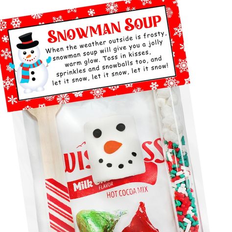 Hot Cocoa Kit Hot Cocoa Stocking Stuffer Snowman Soup Hot Cocoa Holiday Treats Holiday Hot Cocoa Kit - Etsy Hot Cocoa Bags For Kids, Hot Chocolate Gifts For Students, Snowman Hot Chocolate Gift, Hot Cocoa Gift Ideas For Kids, Hot Chocolate Goodie Bags, Cocoa Gift Ideas, Hot Chocolate Gift Ideas, Hot Chocolate Craft, Hot Cocoa Gift Ideas