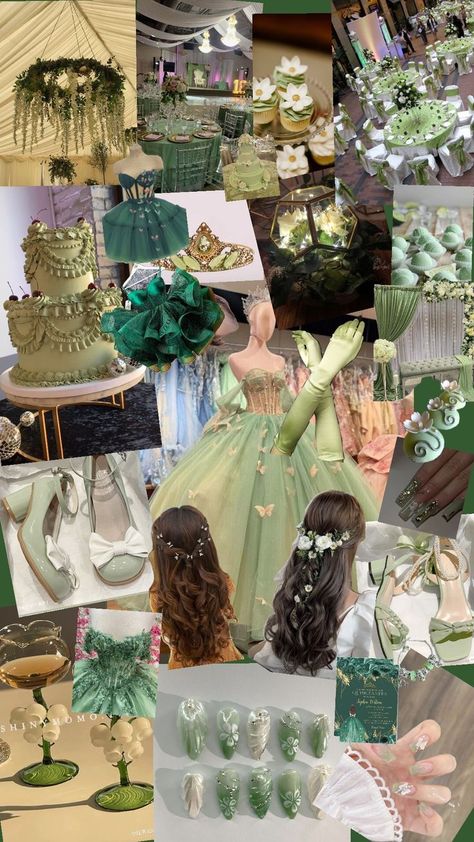 Princess And The Frog Xv Theme, Princess Tiana Quinceanera Theme, Tiana Inspired Wedding, Tiana Wedding Theme, Princesses And The Frog, Quince Ideas Themes, Tiana Quince, Tiana Sweet 16, Princess In The Frog