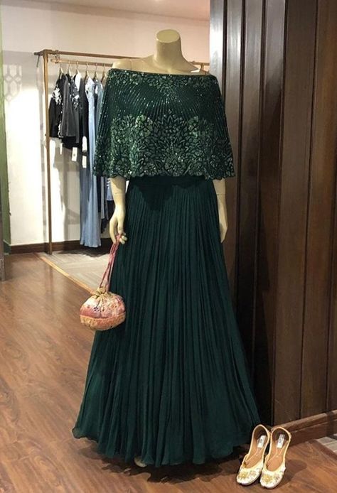 Beautiful Lehenga skirt  with off-shoulder tank crop top blouse.  Embellished with hand embroidery work. #Lehenga #indowestern #Embroidery #traditional #festival #Asmairaa Cape Style Dresses, Crush Saree, Dancing Outfits, Embroidery Traditional, Beautiful Lehenga, Lehenga Pattern, Traditional Festival, Hand Embroidery Work, Mehendi Outfits