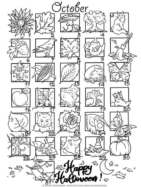 Funny Calendars, Fall Drawings, Coloring Calendar, Hello Kitty Coloring, Art Journal Therapy, Colouring Printables, Cartoon Coloring Pages, Coloring Book Art, Cute Coloring Pages