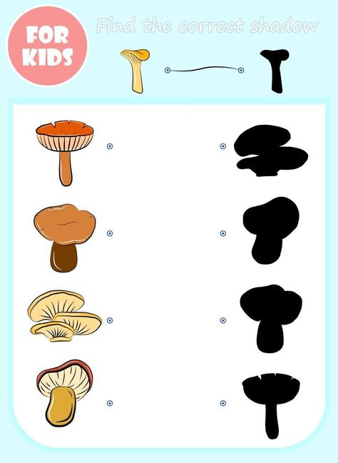 Mushroom Worksheets Preschool, Mushroom Preschool Activities, Mushroom Worksheet, Mushroom Activities For Kids, Doodle Mushroom, Mushroom Food, Book Doodle, Kids Preschool Learning, Cartoon Template