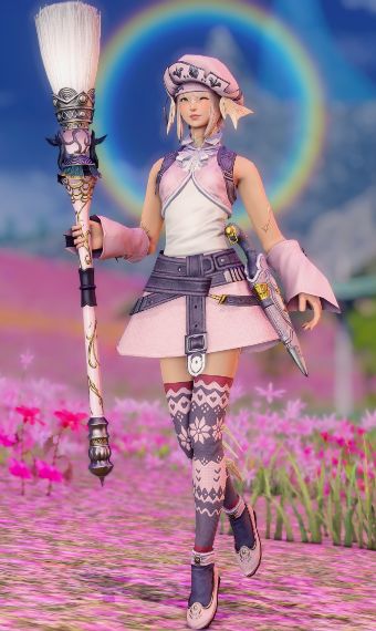 Pastel Pictomancer | Eorzea Collection Outfits For Ocs, Velma Scooby Doo, Dorothy Wizard Of Oz, Pink Glamour, Glam Ideas, Genshin Oc, Black Mage, Eorzea Collection, Oc Design