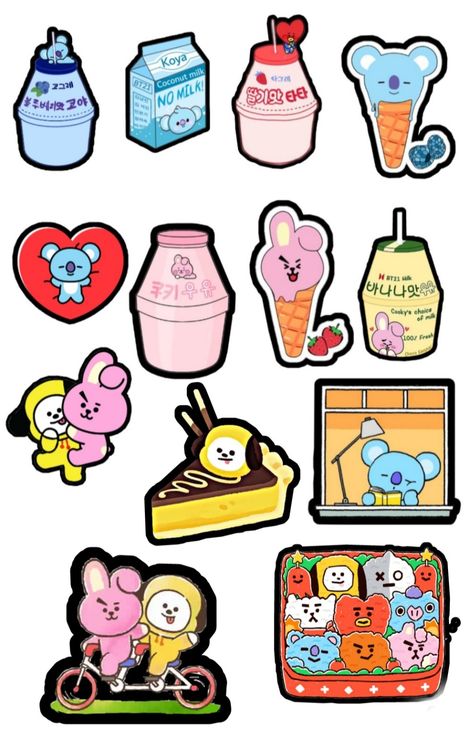 BT21 Printable Stickers A4 Size Bt21 Stickers Printable Aesthetic, Minimalist Stickers Printable, Bt21 Printable Stickers, Bt21 Stickers Printable Hd, Bt21 Printable, Bt21 Stickers, Bond Paper Design, Floral Logo Design, Homemade Stickers