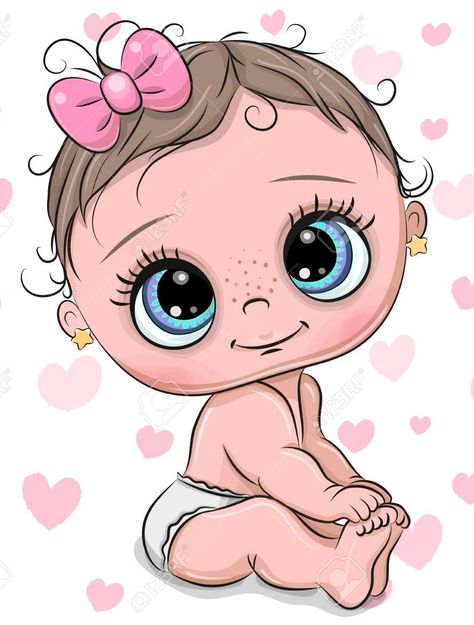 Baby Cartoon Drawing, Baby Cupcake, Baby Art Projects, Cartoon Elephant, Baby Drawing, Baby Clip Art, Lol Dolls