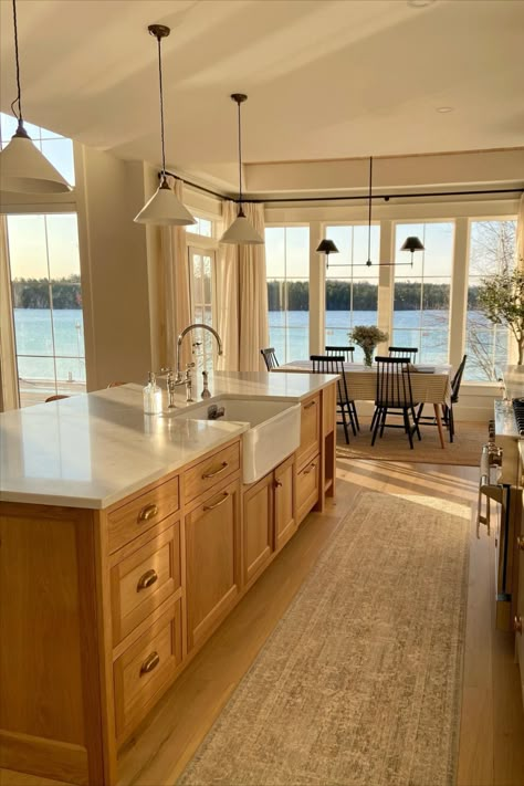 Kitchen Big Windows Glass Doors, Kitchen Overlooking Ocean, Kitchen Floor To Ceiling Windows, Floor To Ceiling Window Kitchen, Kitchen With A Big Window, House With Many Windows, Panoramic Windows Kitchen, Kitchen With A View Big Windows, Large Windows Kitchen