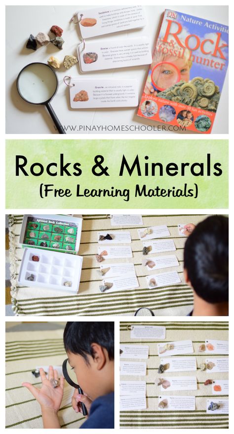 Exploring rocks and minerals, plus FREE printable Rocks And Minerals Identification, Rock Science, Nature School, 4th Grade Science, Afterschool Activities, Preschool Science, Kids Learning Activities, Middle School Science, Homeschool Science