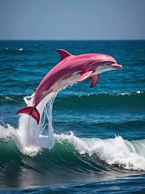 Ocean Life Photography, Dolphin Photos, Dolphin Art, Pink Dolphin, Animal Print Wallpaper, Beautiful Sea Creatures, Cute Fantasy Creatures, Aquatic Animals, Pretty Animals