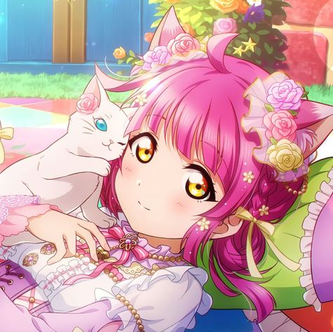 Love Live Rina, Rina Tennoji, Love Live Nijigasaki, Silly Girls, Pastel Pink Aesthetic, Anime Baby, Love Live, Cat Girl, Gamer Girl