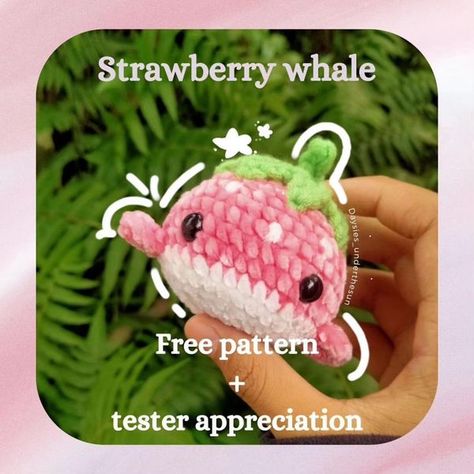 Colorful Amigurumi, First Crochet, Crochet Whale, Crochet Tutorial Pattern, Whale Pattern, Easy Crochet Animals, Crochet Strawberry, Quick Crochet Patterns, Pola Amigurumi