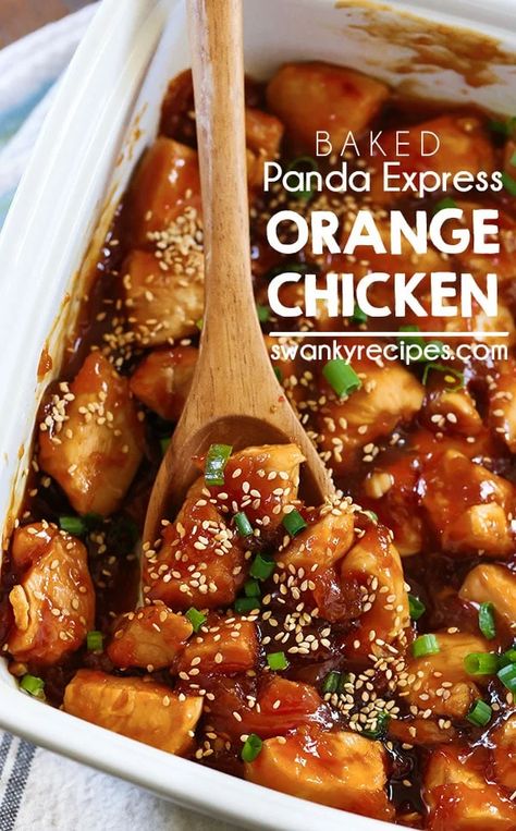 Oven Baked Orange Chicken, Tender Baked Chicken, Panda Express Recipes, Panda Express Orange Chicken, Baked Orange Chicken, Sweet And Sour Recipes, Orange Chicken Crock Pot, Orange Baking, Orange Chicken Recipe