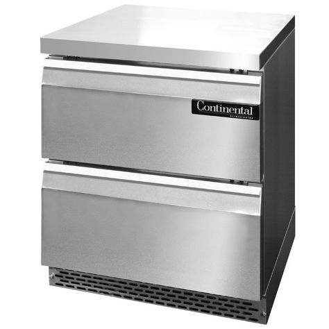 Continental Refrigerator SWF27-FB-D 27" Front Breathing Undercounter Freezer with Two Drawers - 7.4 Cu. Ft. Undercounter Fridge, Greenhouse Kitchen, Truckbed Camper, Smeg Fridge, Undercounter Freezer, Undercounter Refrigerator, Under Counter Fridge, Standing Fans, Condo Remodel