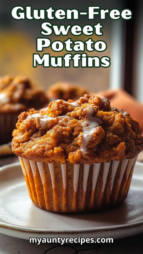 Enjoy these gluten-free sweet potato muffins that are both healthy and delicious! Made with gluten-free flour and naturally sweetened, they offer a fantastic way to indulge without the gluten. Perfect for anyone with dietary restrictions. Sweet Potato Almond Flour Muffins, Sweet Potato Bread Gluten Free, Gluten Free Sweet Potato Muffins, Paleo Muffins Almond Flour, Gluten Free Sweet Potato Recipes, Gluten Free Muffins Recipes, Gluten Free Potato Bread, Gluten Free Protein Muffins, Potato Muffins Recipe