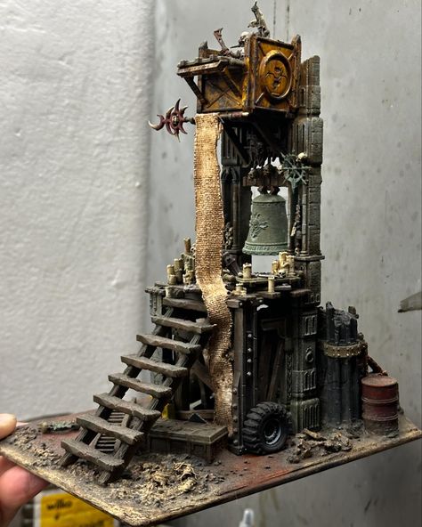 Originally this was a shrine for a Chaos Tainted Cawdor Gang. Situated out in a rubbish strewn shell of a black temple deep in the ash wastes. I have dusted it off for a Kill Team scenario that pitches two Legionary Teams against each other. I’ll probably touch a few bits up i never finished. There is also a ladder missing round the back up to the pulpit. Rules for match are - you can take any one specialist as your leader. Then the other 5 have to be basic warriors. You can only take one mar... Ash Wastes, A Ladder, Temple, Ash, Miniatures, Canning, Quick Saves, Black