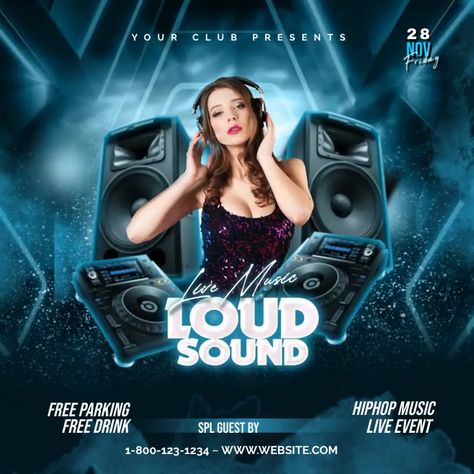 Loud Sound Live Music Postermywall Event Flyers, Bar Events, Album Design Layout, Linkedin Background Image, Kindle Book Cover, New Flyer, Club Flyers, Blog Header, Background Hd