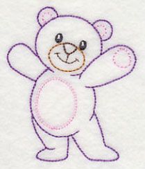 Teddy Bear Tada (Vintage) design (K9337) from www.Emblibrary.com Teddy Embroidery Designs, Chain Stitch Design Ideas, Back Chain Stitch Design In Aari, Chain Stitch Embroidery Design Ideas, Chain Stitch Embroidery Design Pattern, Chain Stitch Embroidery Design, Chain Stitch Design, Chain Embroidery Design, Teddy Embroidery