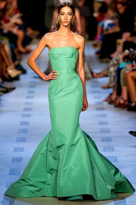 Crystal Renn, Style Vert, Zac Posen Dress, Zac Posen, Couture Gowns, Gorgeous Gowns, Beautiful Gowns, Fancy Dresses, Primavera Estate