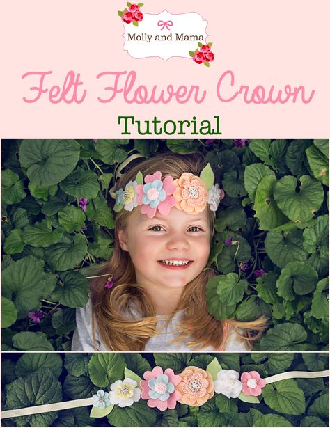 Sew this felt flower crown or hair wreath using wool felt, some pretty embellishments, and a bit of ribbon. Perfect for festivals, summer, and fun! Flower Crown Tutorial, Felt Flower Crown, Felt Crown, Crown For Kids, Felt Headband, Diy Headband, Felt Flower, Diy Hair Accessories, Felt Diy