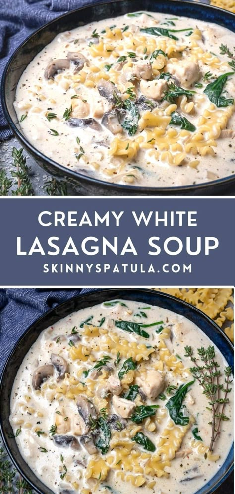 Creamy White Lasagna Soup Creamy White Lasagna Soup, White Lasagna Soup, White Lasagna, Lasagna Soup Recipe, Lasagna Soup, Comfort Soup, Fall Soups, Soup Dinner, Snowy Mountain