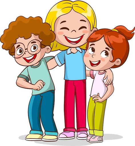 Vector a group of kids are hugging and s... | Premium Vector #Freepik #vector #friends-cartoon #kids-cartoon #kids-illustration #family-illustration Friends Background, Kids Hugging, Friendship Wallpaper, Chandler Friends, Friendship Images, English Learning Books, Group Portrait, Best Friend Wallpaper, Best Friends Cartoon