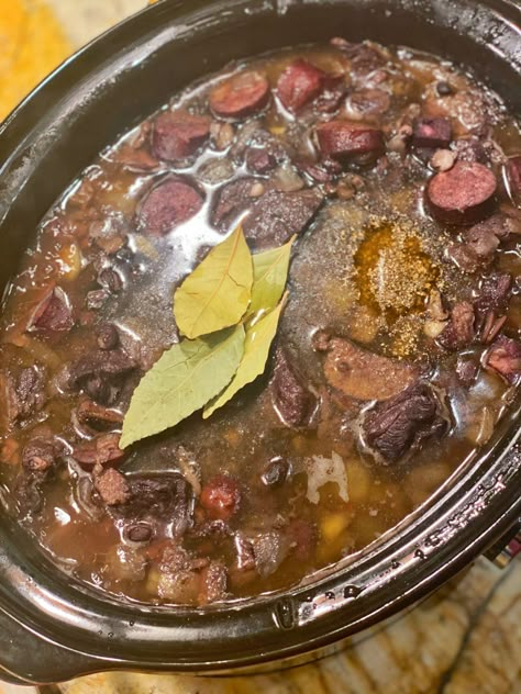 Slow Cooker Feijoada – Brazilian Bean and Meat Stew | Colorful Foodie Feijoada Slow Cooker, Slow Cooker Feijoada, Feijoada Recipe Brazil, Brazilian Feijoada Recipes, Portuguese Feijoada Recipe, Brazil Recipes, Feijoada Recipe, Portuguese Soup, Meat Stew