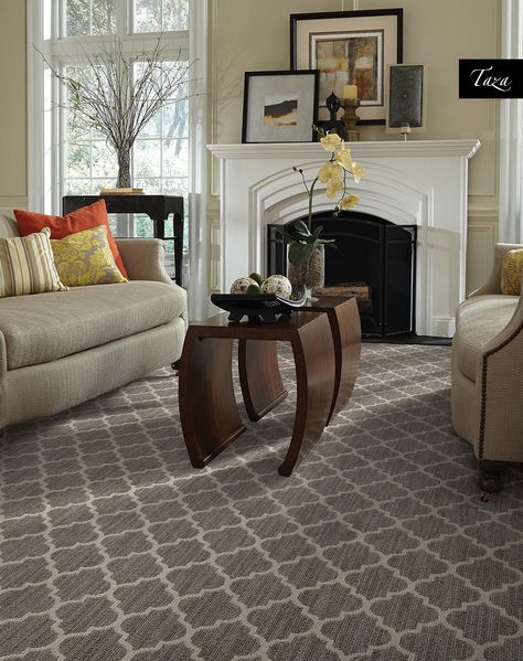 Shaw Carpets - Tuftex - Pattern: Taza = LOVE!  great for residential apartments etc. Round Carpet Living Room, Choosing Carpet, Shaw Flooring, Shaw Carpet, Modern Rugs Living Room, Living Room Tiles, Carpet Trends, Carpet Styles, Stair Runner Carpet