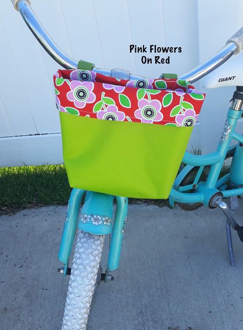 Excited to share this item from my #etsy shop: Bestseller outdoor toys Bicycle Baskets Trike - Bike Bag - Scooter Bag #birthday #girlbirthdaygift Flower Bike, Scooter Bags, Bike Bags, Walker Bag, Along For The Ride, Handlebar Bag, Beanie Boo, Bicycle Bag, Duck Cloth