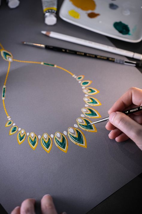 How To Draw Necklace, Necklace Designs Drawing, Jewelry Design Drawing Necklaces, Necklace Sketch, Necklace Illustration, Accessories Design Sketch, Jewellery Illustration, Jewel Drawing, Necklace Drawing