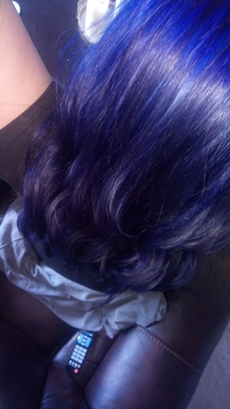 Ion Color Brilliance in Tanzanite Tanzanite Hair Color, Sapphire Hair Color, Selena Gomez Hair Long, Ion Hair Colors, Sapphire Hair, Royal Blue Hair, Ion Color Brilliance, Hair Color Images, Curly Hair Ponytail