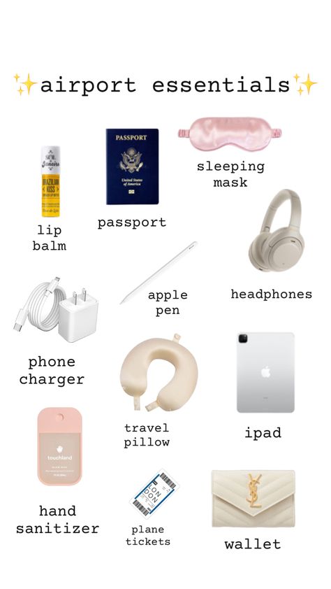 Airport Essentials, Road Trip Necessities, Trip Essentials Packing Lists, Road Trip Bag, Road Trip Kit, School Emergency Kit, School Backpack Essentials, Things To Pack, Airplane Travel Essentials