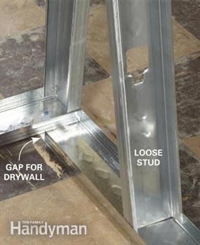 Tools and techniques for building basement and partition walls with steel studs. Man Cave Ideas Cheap, Framing A Basement, Metal Stud Framing, Framing Construction, Steel Barns, Steel Frame House, Steel Framing, Man Cave Basement, Steel Frame Construction