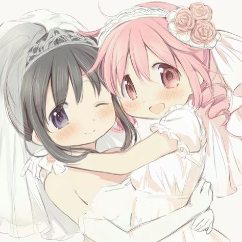 madoka & homura wedding art (madoka magica pmm) Madoka And Homura Matching Icons, Madoka Homura, Mahō Shōjo Madoka Magica, Mahō Shōjo, Puella Magi Madoka Magica, Madoka Magica, Cute Profile Pictures, Discord Server, Matching Profile Pictures